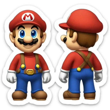 Mario from super Mario Bros form cat sticker