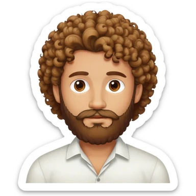 guy with beard and curlyish hair sticker