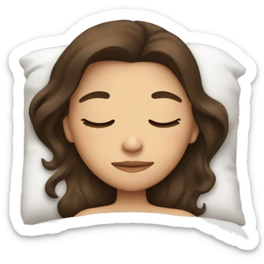 Brunette sleeping all day sticker