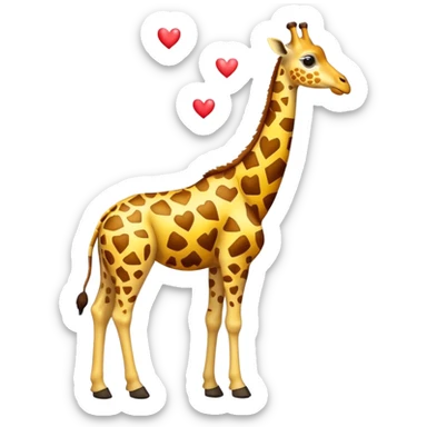 Jirafa con corazones sticker