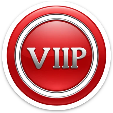 red vip sign in a circle sticker