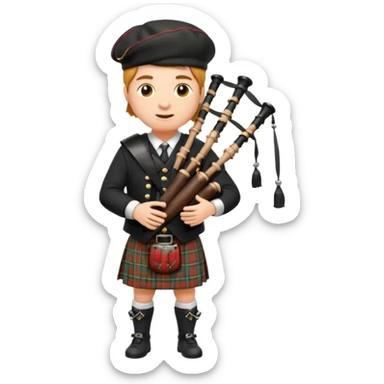 piper playing the bagpipes emoji size sticker