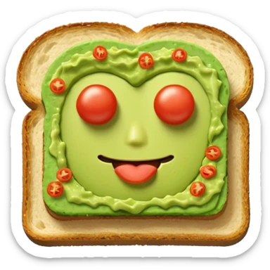 guacamole toast NO tomatoes  sticker