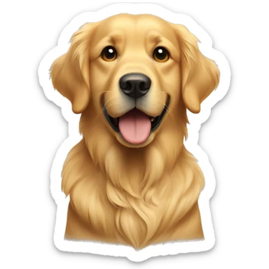 golden retriever with a bo sticker
