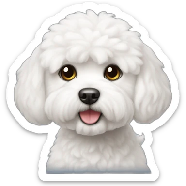 perro bichon maltés blanco sticker