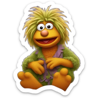 FRAGGLE sleeping on a bed sticker