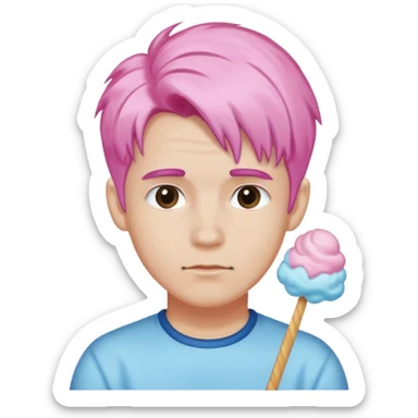 cotton candy haired man and  just face sticker