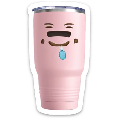 Light pink 40 oz tumbler with handle sticker