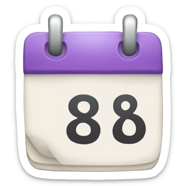 A calendar emoji showing February 8th  sticker