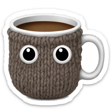 Yarn coffee cup sticker