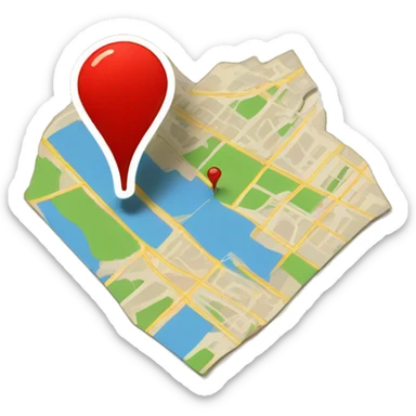 red pin with map sticker