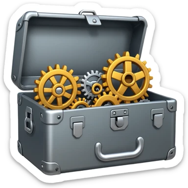 toolbox with mixed mechanisms emoji style sticker