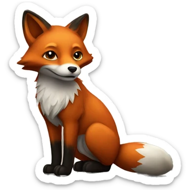 Fox on the street sticker