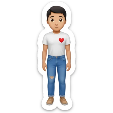 asian man falling on sidewalk with heart eyes sticker