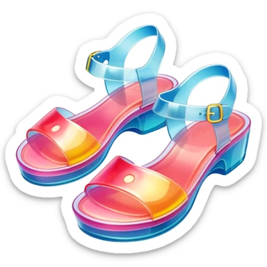 1990’s close toed jelly sandals sticker