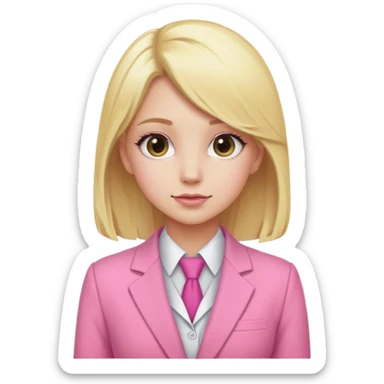 One girl with a pink suit and blonde hair sticker