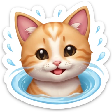 A kitten feeling a whirlpool of happiness. Blushing and feeling in love, grinning and smiling and making a kissy face. Something sweet and perfect to send to someone you love, not a familiar love something more deep and profound. Something unique.  sticker