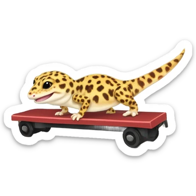 Leopard gecko riding a choo choo train  sticker