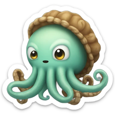 an adorable kraken that got lost sticker
