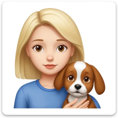 girl and dog posing cute sticker