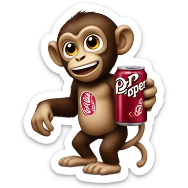 Monkey with Dr Pepper sticker