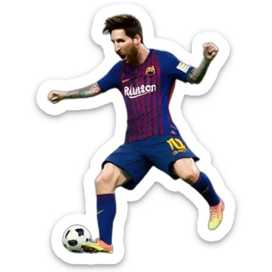 Messi dancing in the night sticker