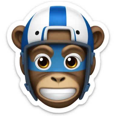 Monkey in blue football uniform with number 24 sticker