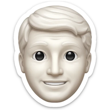 Marble style statue of man face happy sticker