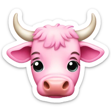 Pink cow sticker