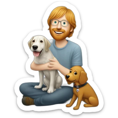 Trey Anastasio playing with a dog  sticker