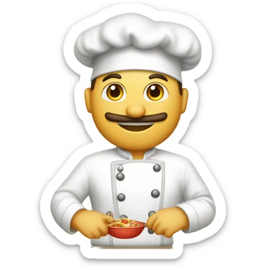 italian chef who is proud of what he has cooked sticker