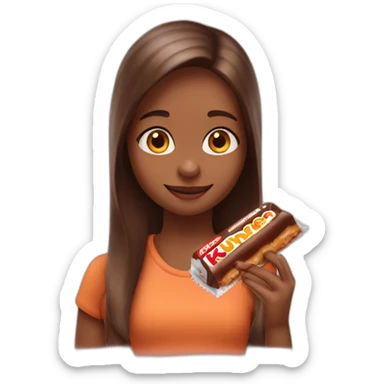 girl eat kinder bueno sticker