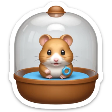 hamster cage, 3D emoji style sticker