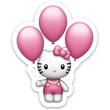 Hello Kitty with balloons sticker