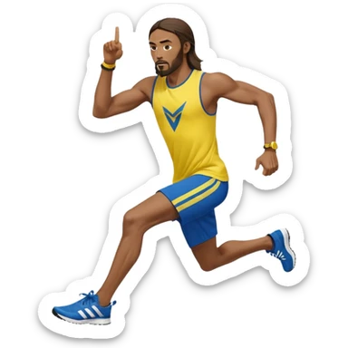 jesus in adidas clothes looking cool doing Usain bolt's move sticker