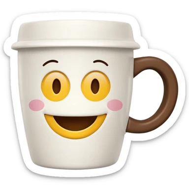 smiley coffee cup good morning sticker