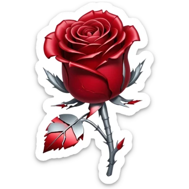 dead rose and broken heart sticker