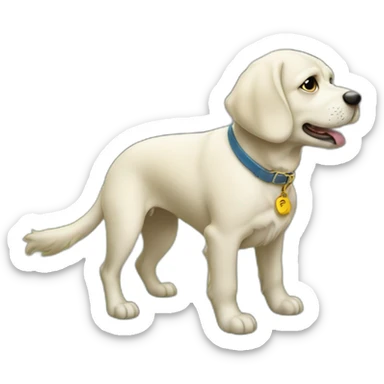 Dog pooping on the lawn of a very wealthy house  sticker