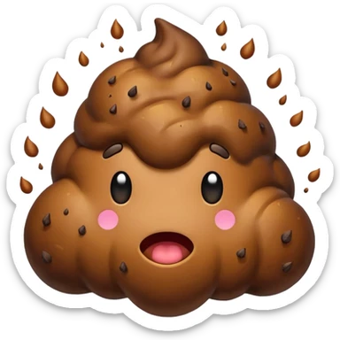 Exploding poop emoji sticker