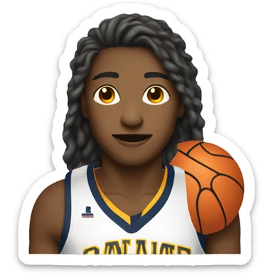 college student play basketball sticker