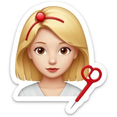 Blonde girl with red hairpin sticker