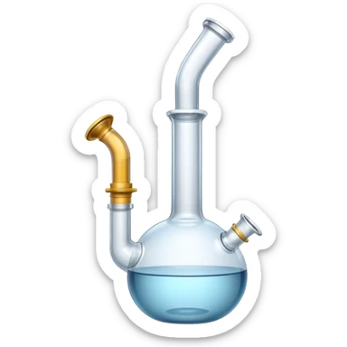 classic transparent glass bong water pipe sticker