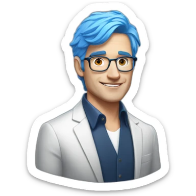 brian armstrong coinbase ceo with blue hair sticker