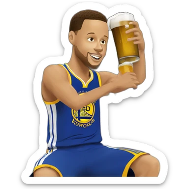 Steph curry drinking beer sticker