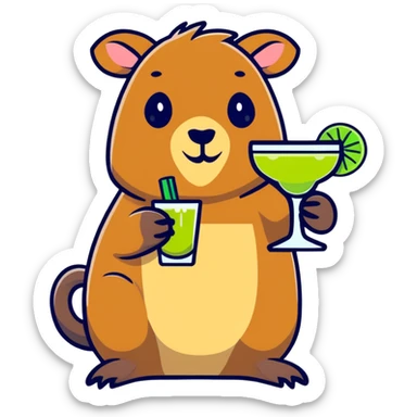 Capybara drinking a margarita  sticker