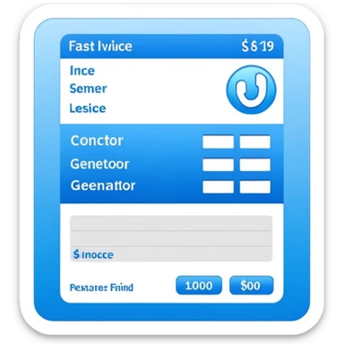 fast invoice generator blue sticker