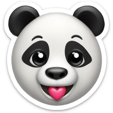 panda with heart eyes sticker