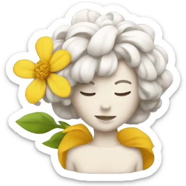 Bougie avec meche en forme de fleur sticker