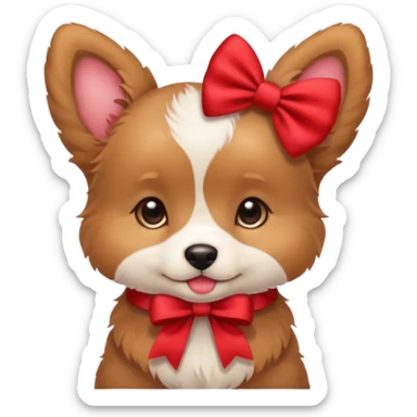 Cute puppy with bow sticker