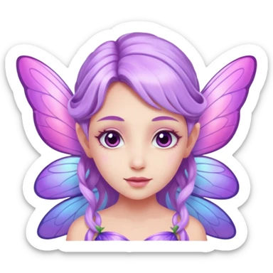 Lilac and pink fairy with wings sticker